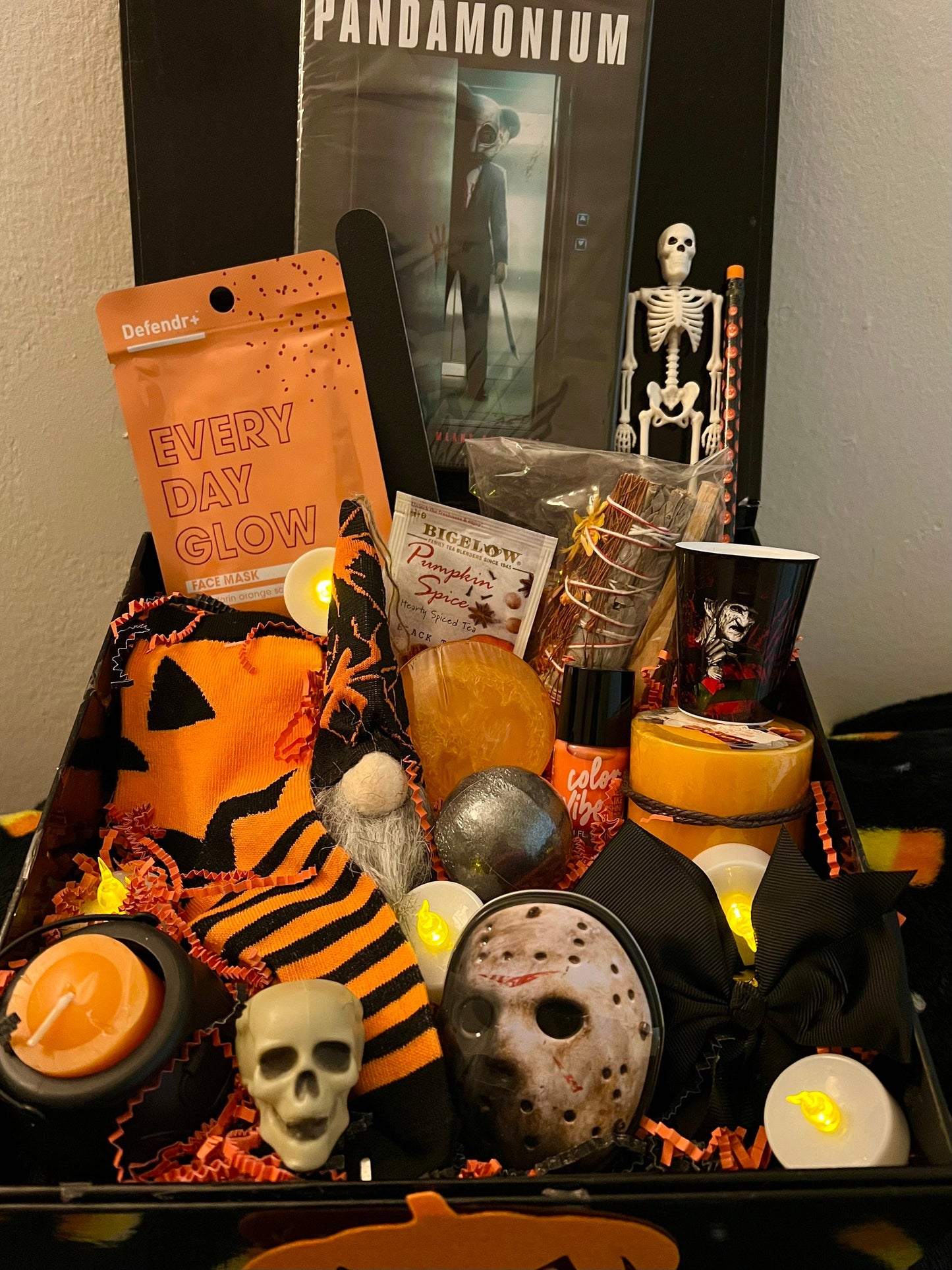 Treat Yourself | Goth Horror Self care package | Mystery Surprise Box | Orange & Black | For Her | Spooky Self Care | Halloween box Gift