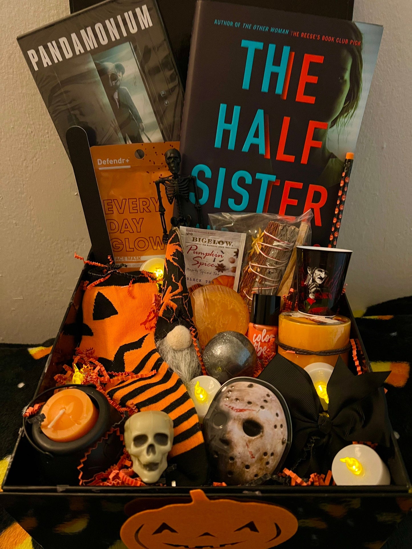 Treat Yourself | Goth Horror Self care package | Mystery Surprise Box | Orange & Black | For Her | Spooky Self Care | Halloween box Gift